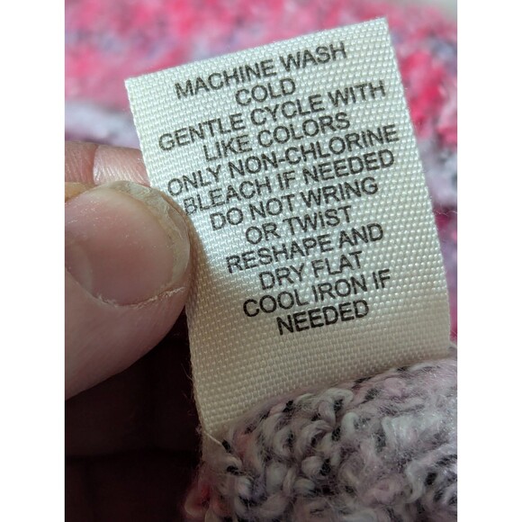 Boho Floral Knit Oversized Cropped Sweater Retro Pastels (Moon & Madison XS) - Picture 6 of 10